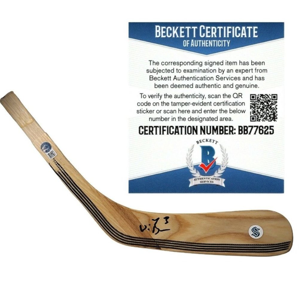 Will Borgen Signed Seattle Kraken Hockey Stick Blade Beckett BAS Cert Autograph